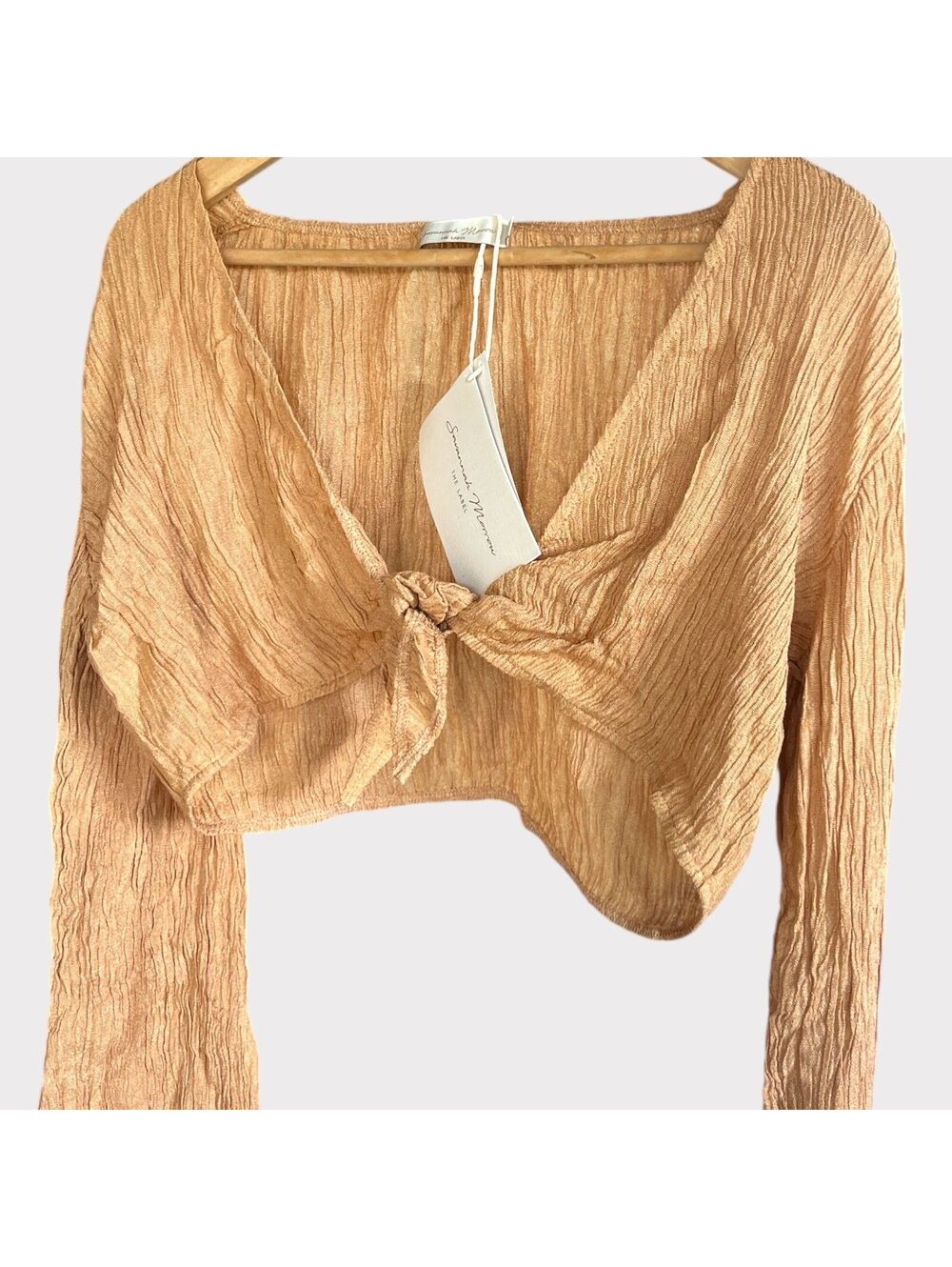 Savannah Morrow The Label Amarillo Silk Top Size XS Sandstone - Picture 4 of 9